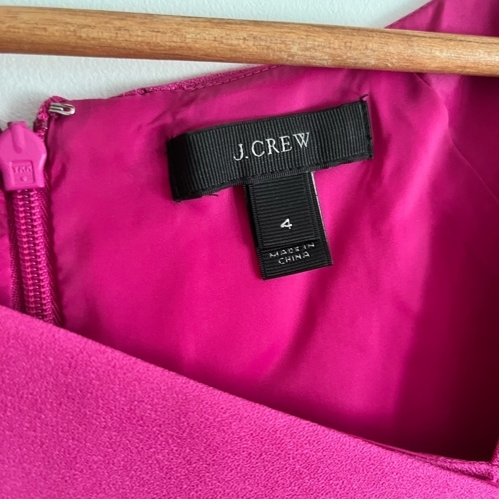 J.Crew Pink Origami Gathering Detail Wool Crepe Dress - Picture 8 of 9